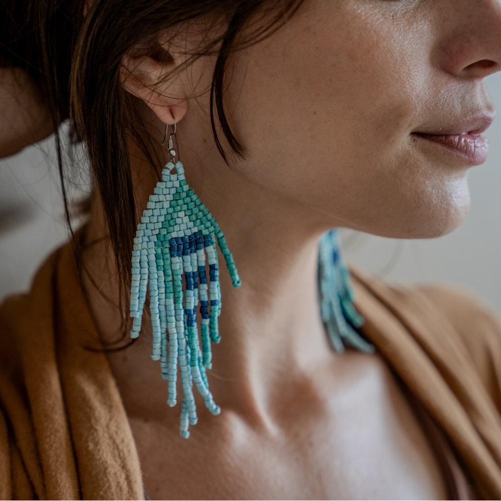 Handmade clay beaded earrings 

*new*